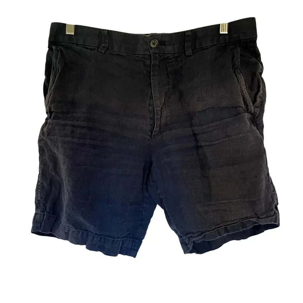 BR Banana Republic navy linen men's size 33 shorts comfortable basic pants